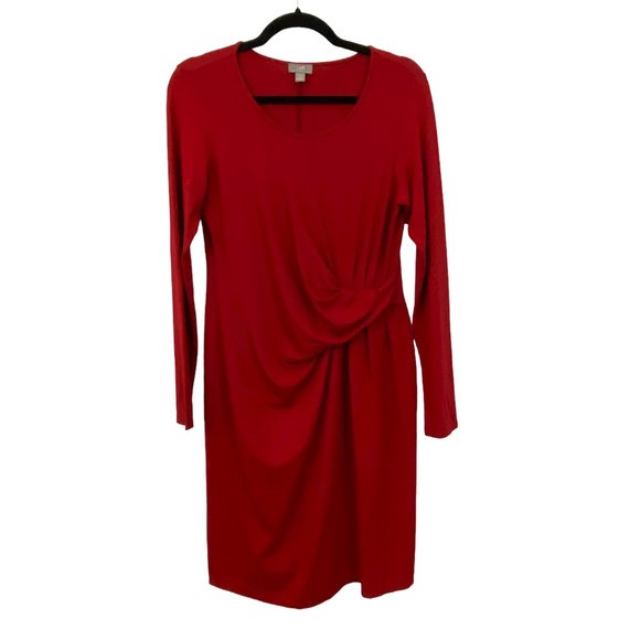 J. JILL Wearever Collection Red Ruched Side Stretch Dress Size S - Picture 8 of 8